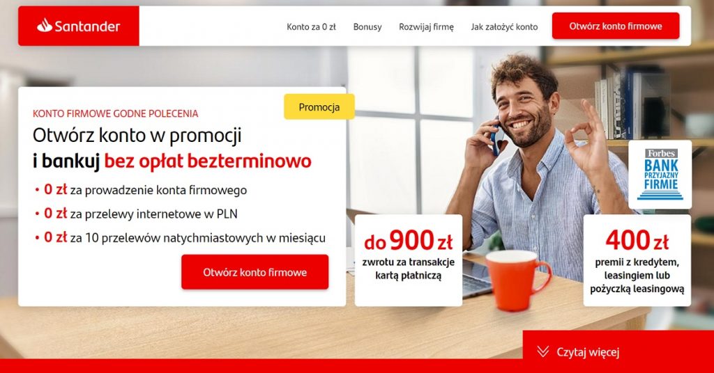 Darmowe Konto Firmowe W Promocji Z Premi Do Z Od Santander Banku