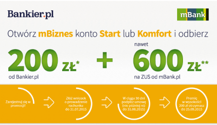 Promocja „200 zł na start” z kontem mBiznes mBanku