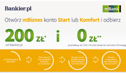 Promocja „200 zł na start” z kontem mBiznes mBanku - 2 edycja