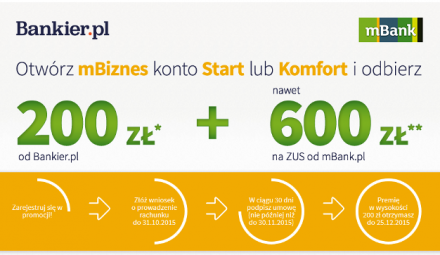Promocja „200 zł na start” z kontem mBiznes mBanku - 3 edycja