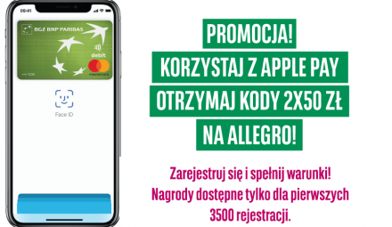 Zgarnij 100 zł premii w akcji BGŻ BNP Paribas "Kupuj z Apple Pay"!