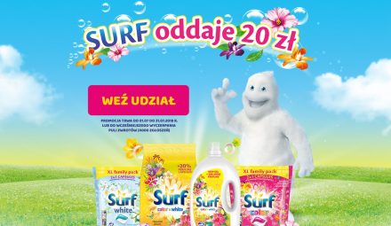 Odbierz zwrot 20 zł za zakup produktów SURF w Biedronce!