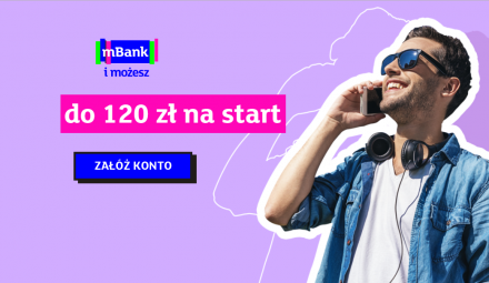 120 zł premii z darmowym kontem dla młodych mBank.