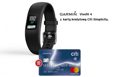 Złóż wniosek o kartę kredytową Citi Simplicity i odbierz smartband Garmin Vivofit 4!