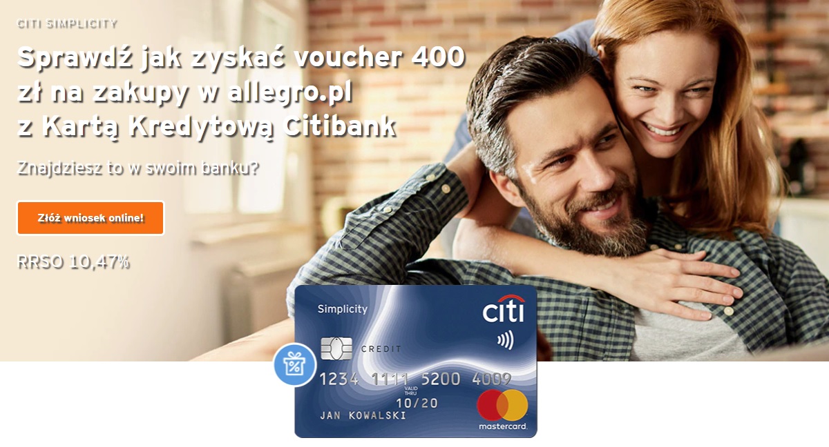400 zł do Allegro z kartą kredytową Citi Allegro z kartą kredytową Citi