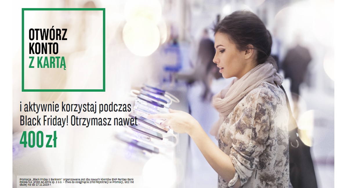 350 zł z kartą kredytową BNP Paribas black friday