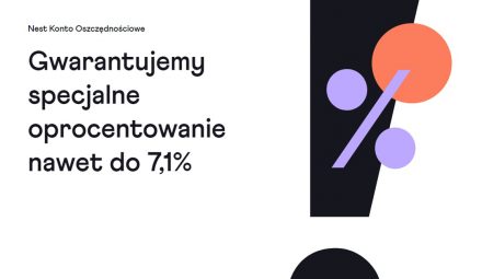 7,1% na Nest Koncie Oszczędnościowym do 100 000 zł