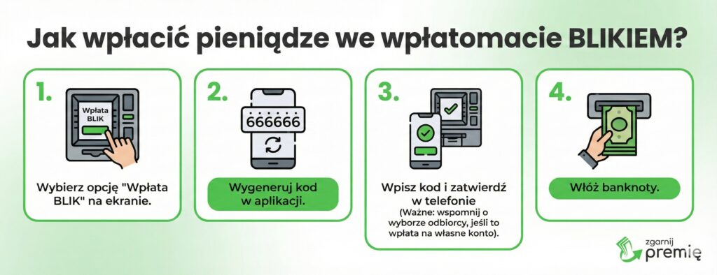 wpłata pieniędzy we wpłatomacie Blikiem
