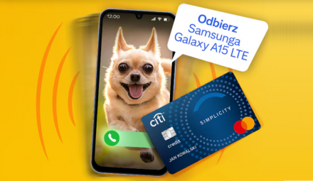 Samsung Galaxy A15 i do 300 zł z kartą kredytową Simplicity Citi Handlowego
