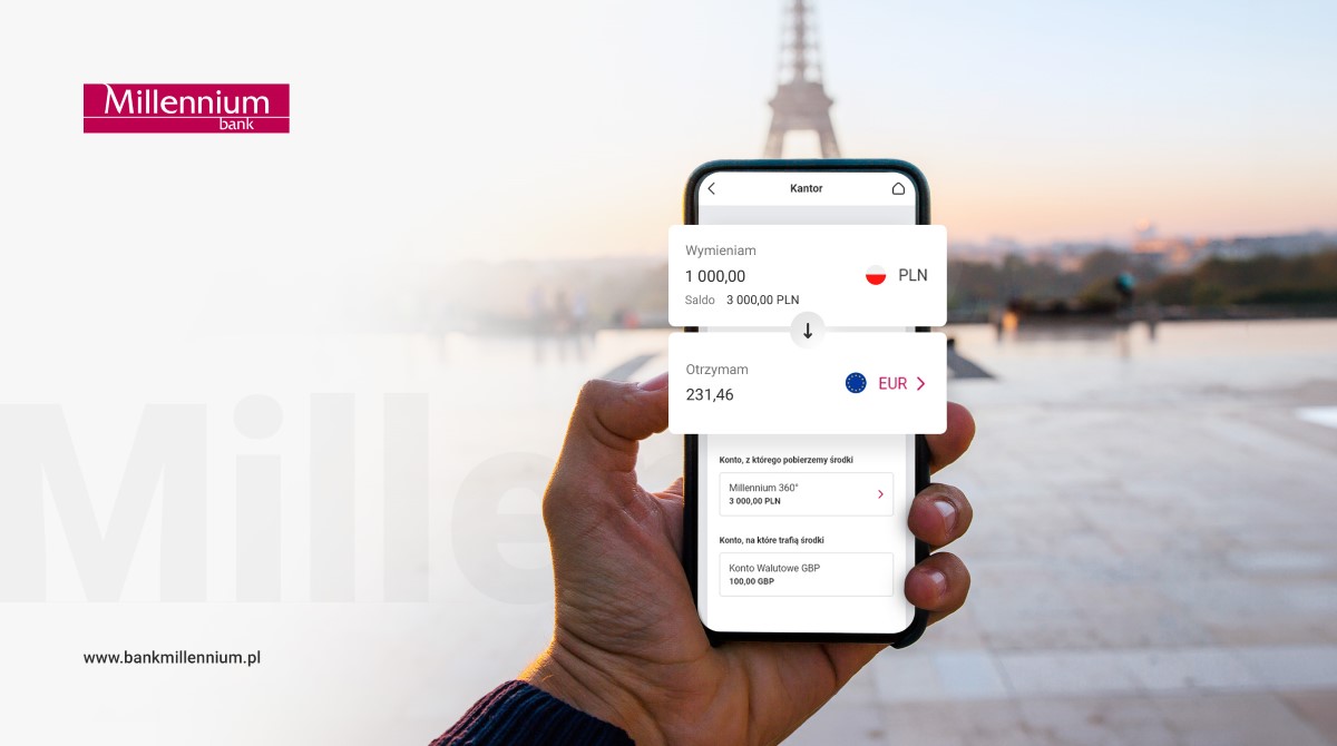 Ułatwienie dla klientów Banku Millennium. Dotyczy funkcji wymiany walut