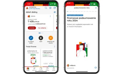 Finansowe podsumowanie roku w aplikacji mobilnej mBanku