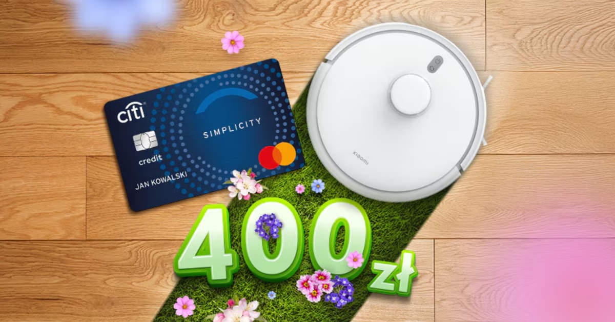 Odkurzacz Xiaomi Robot Vacuum S20 i 400 zł za kartę Citi Simplicity (BADANA ZDOLNOŚĆ KREDYTOWA)