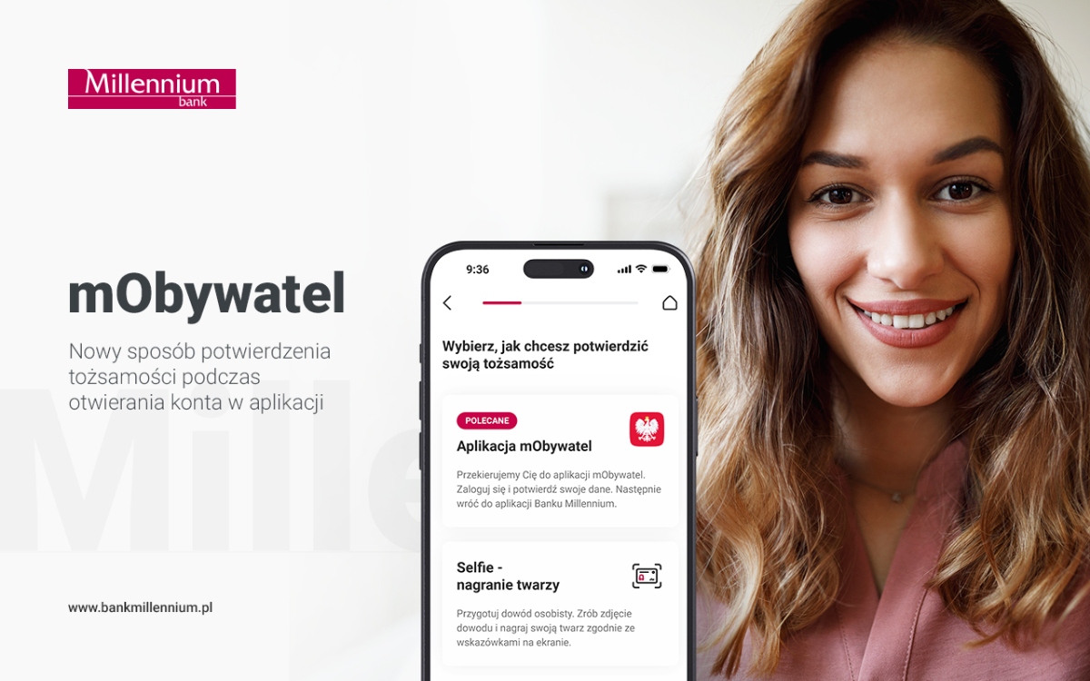 MObywatel ułatwi kolejny proces. Chodzi o otwarcie rachunku w Banku Millennium