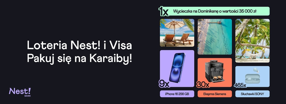 Nowa loteria Nest Banku. Bank nagradza za płatności kartami Visa