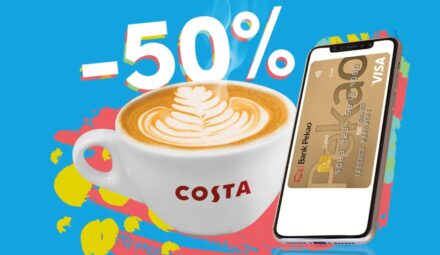 Kawa za pół ceny. Wspólna akcja Banku Pekao, Visa i Costa Coffee