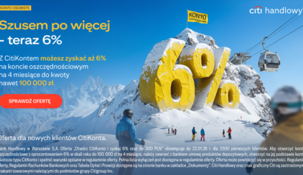 CitiKonto: 300 zł premii + 6% na koncie oszczędnościowym